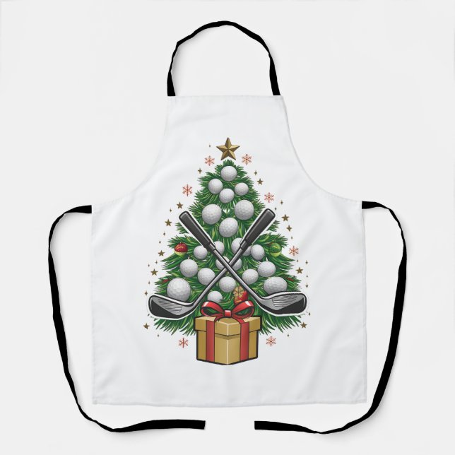 Golf Equipment Christmas Tree Christmas Golf Schürze (Vorderseite)
