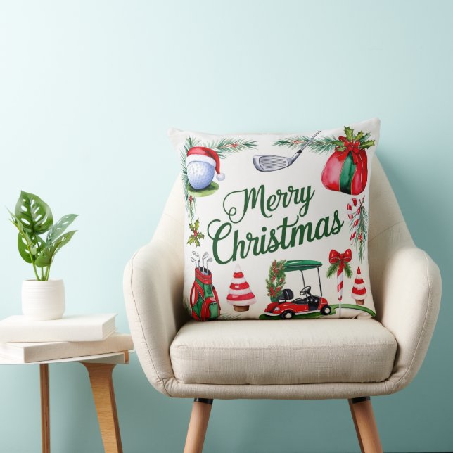 Golf Equipment Weihnachten zum Thema Golfer Kissen (Stuhl )