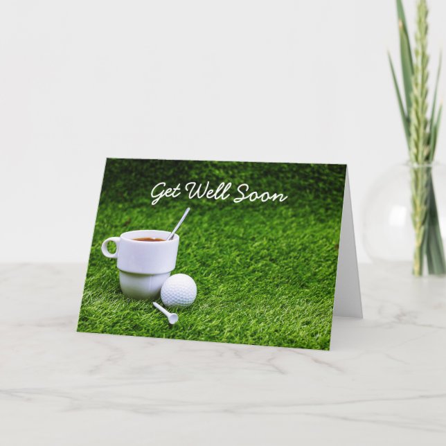 Golf erholen sich mit einer Tasse Tee und einem Go Karte (Vorderseite)