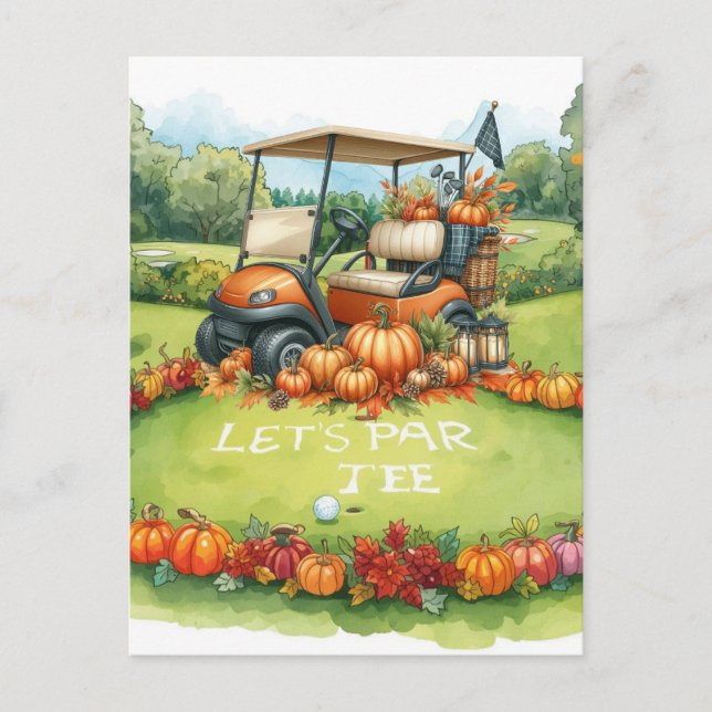 Golf Erntedank zum Thema Golfer Postkarte (Vorderseite)