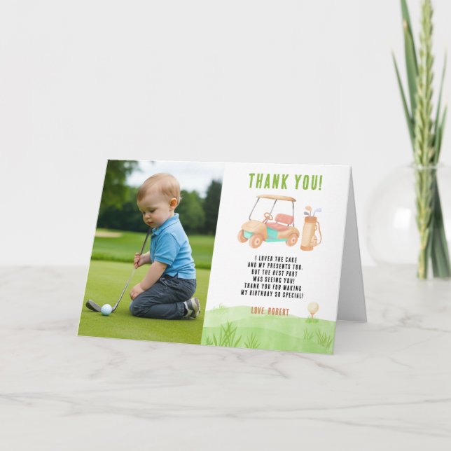 Golf Erster Geburtstag Danke (Vorderseite)