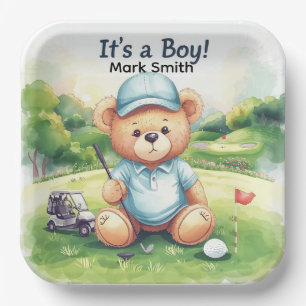 Golf Es ist ein Junge Baby Shower Papierplatten Pappteller