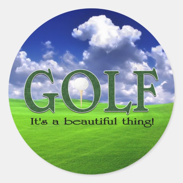 Golf Es ist eine schöne Sache Runder Aufkleber (Vorderseite)