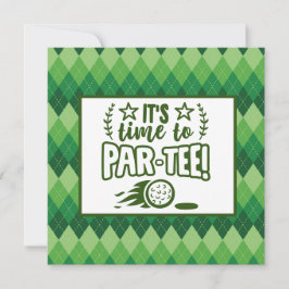 Golf es ist Zeit, Tee Party Postkarte par par par