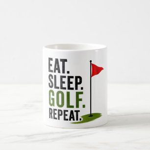 Golf Essen Schlafen Golf Wiederholen Kaffeetasse