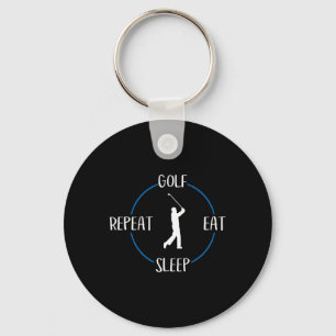 Golf essen Sleep Wiederholung Geschenk für Golfer Schlüsselanhänger