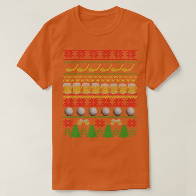 Golf et bière laid Noël Sweat Funny Holiday (Design devant)