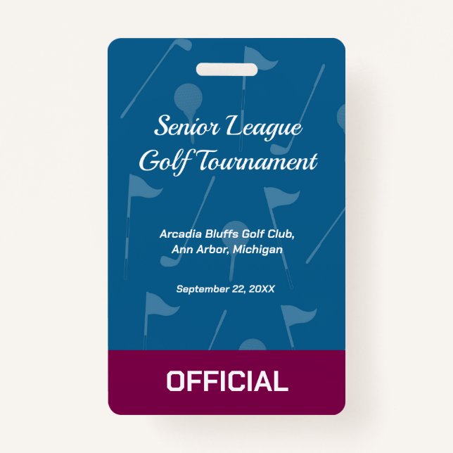 Golf Event Security Badge – Security & Access Pass (Devant)