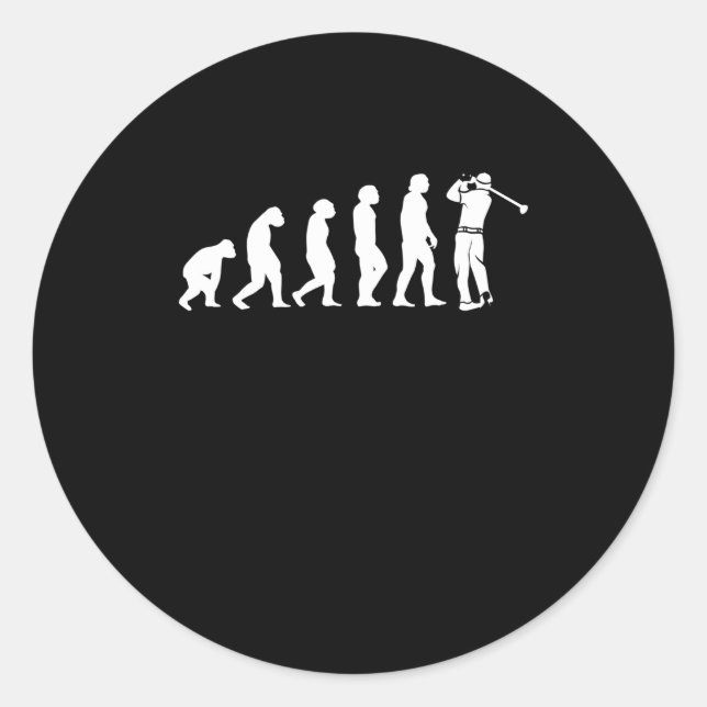 Golf Evolution Mensch Ape Golfer Runder Aufkleber (Vorderseite)