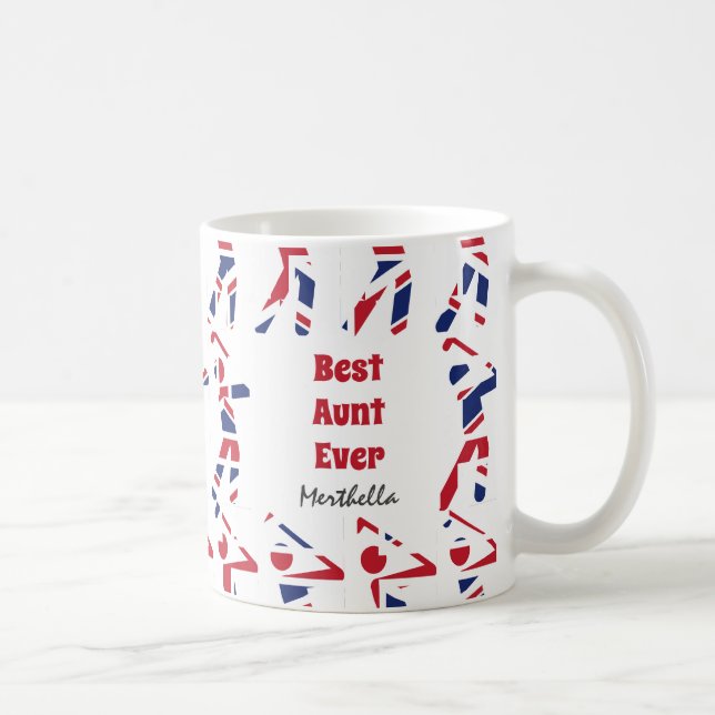 GOLF FAN Beste Tante je Personalisierter Union Jac Kaffeetasse (Rechts)