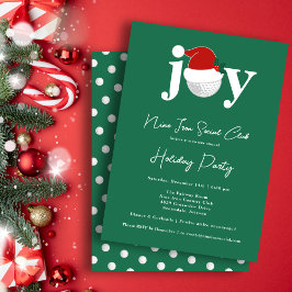 Golf Festive Holiday Party Joy Typography Green Einladung
