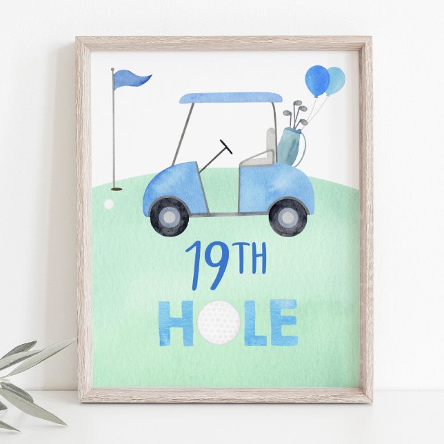 Golf First Birthday Par-tee 19. Loch-Zeichen Poster (Von Creator hochgeladen)