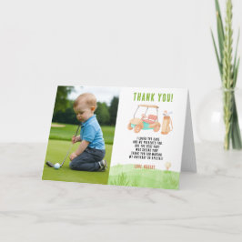 Golf First Year Birthday Thank you Dankeskarte