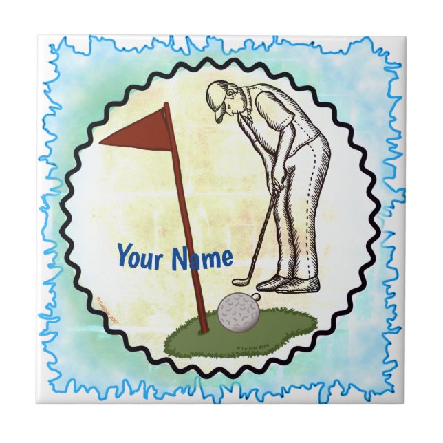 Golf Flag Fliese (Vorderseite)