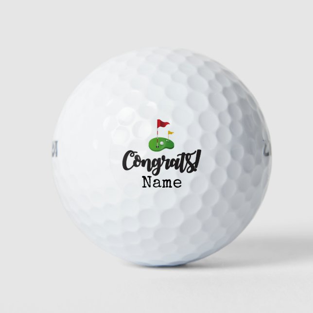 Golf Flag Glückwunschs Glückwünsche Golfbälle (Vorderseite)