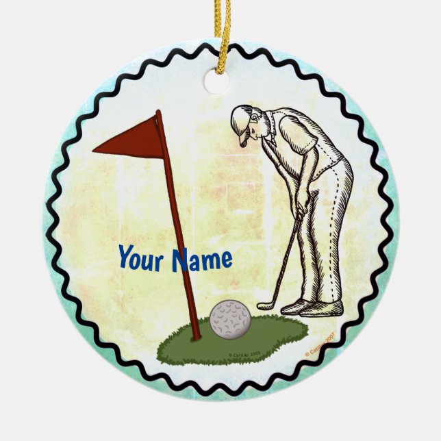 Golf-Flag Keramik Ornament (Vorne)