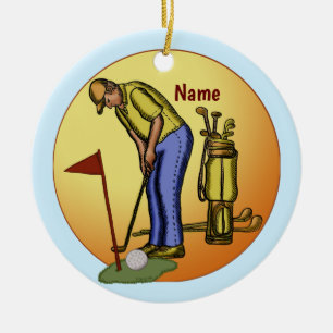 Golf Flag Papa Golf Keramik Ornament