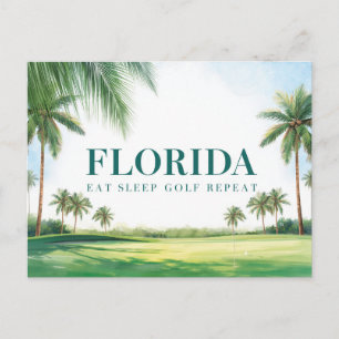 Golf Florida mit Ball auf Grün Postkarte