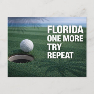 Golf Florida mit Ball auf Grün Postkarte
