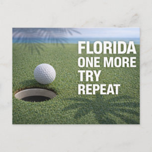 Golf Florida mit Ball auf Grün Postkarte