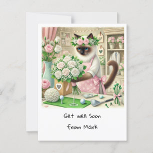 Golf Florist GESUND WERDEN für Katzenliebhaber  Postkarte