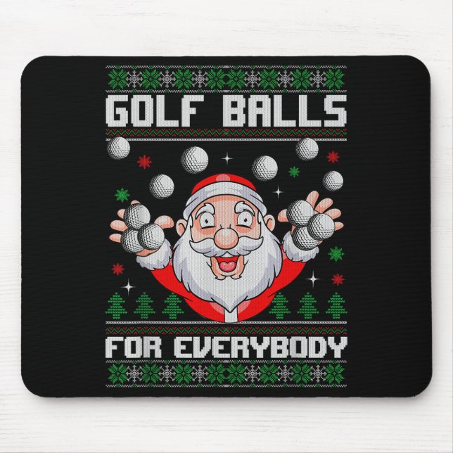 Golf For Everybody Santa Ugly Christmas Golfing  Mousepad (Vorne)