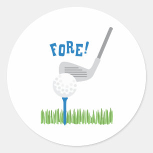 Golf Fore Runder Aufkleber