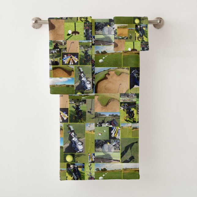 Golf Foto Collage, Badhandtuch Set (Insitu)