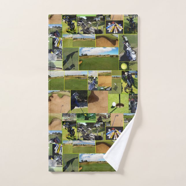 Golf Foto Collage, Handtuch (Handtuch)