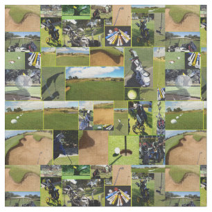 Golf Foto Collage Stoff