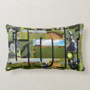 Golf Foto Collage und Logo, Lendenkissen