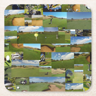 Golf, Foto Collarge, Paper Untersetzer