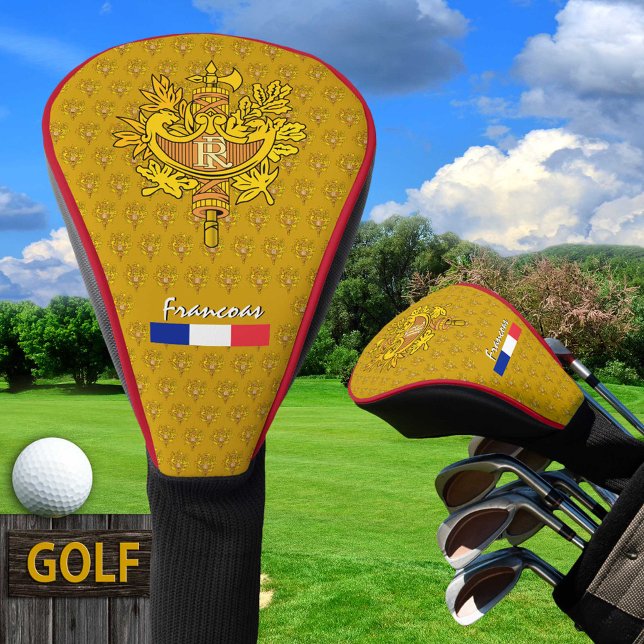 Golf Frankreich, goldenes Emblem, französische Fla Headcover (Von Creator hochgeladen)