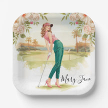 Golf Frau Golferin auf dem Golfplatz