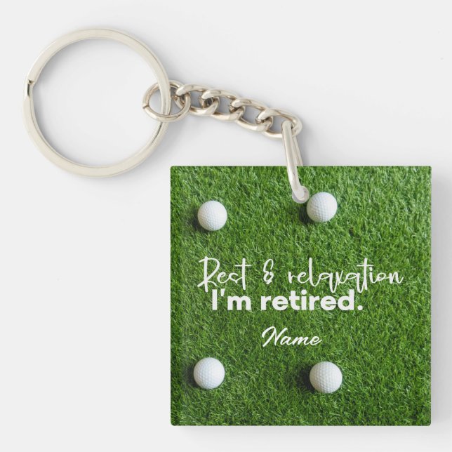 Golf Frohe Rente  Schlüsselanhänger (Vorderseite)