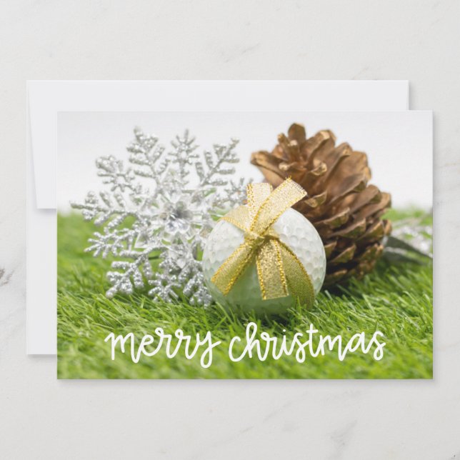 Golf Frohe Weihnachten bis Golfer mit Golfball (Vorderseite)