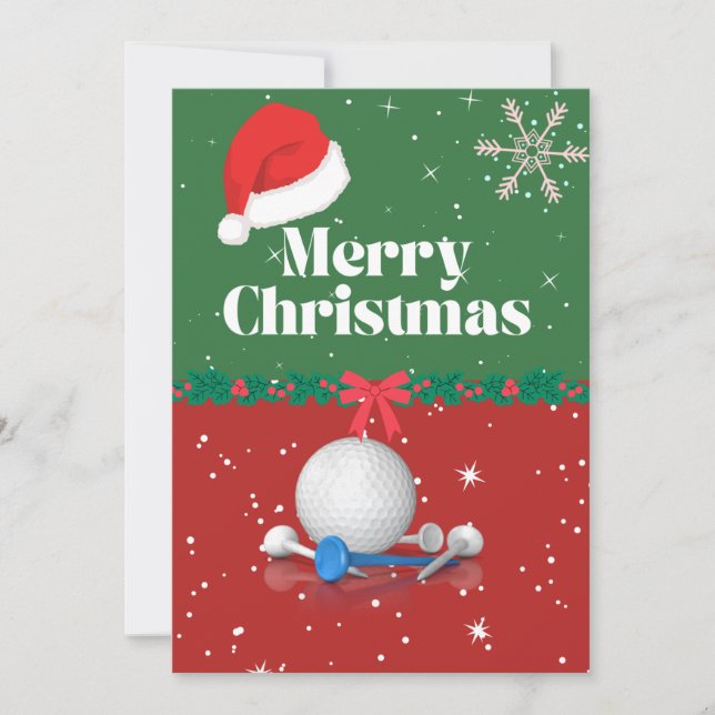 Golf Frohe Weihnachten bis Golfer mit Weihnachtsma (Vorderseite)