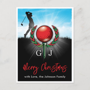 Golf Frohe Weihnachten-Feiertagsdesign Postkarte