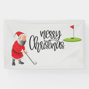Golf Frohe Weihnachten mit dem Weihnachtsmann und  Banner