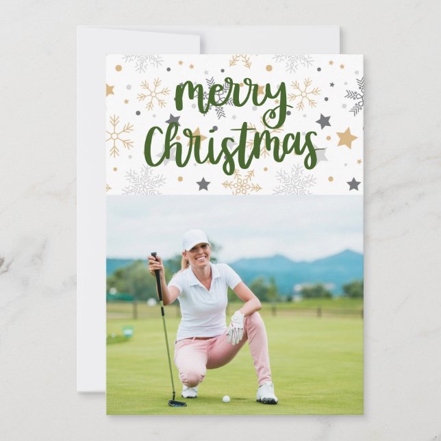 Golf Frohe Weihnachten mit Ihrem eigenen Foto (Vorderseite)