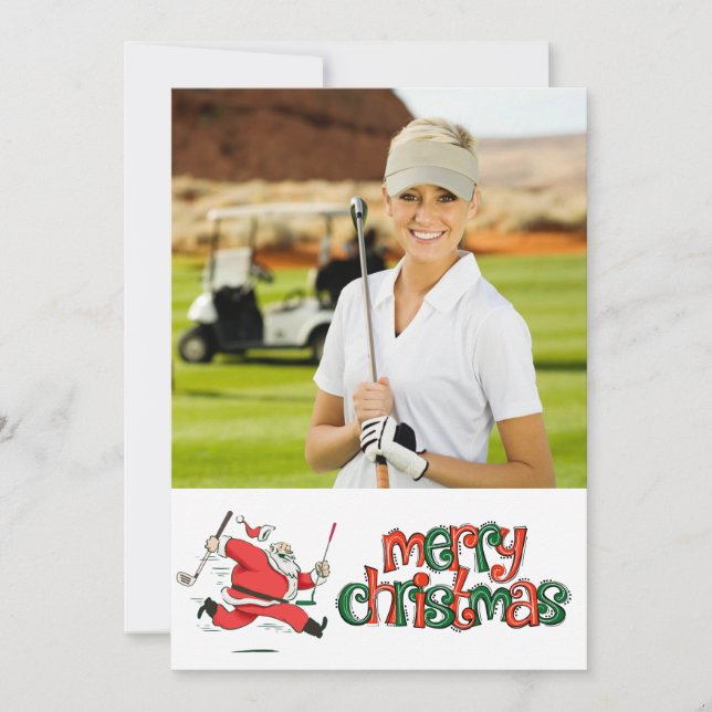 Golf Frohe Weihnachten mit Ihrem eigenen Foto (Vorderseite)