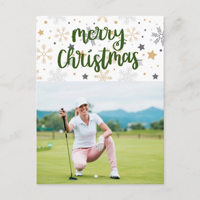 Golf Frohe Weihnachten mit Ihrem eigenen Foto Urla (Vorderseite)