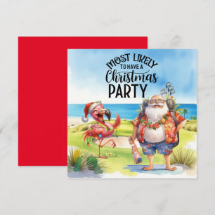 Golf Frohe Weihnachten mit Santa und Flamingo