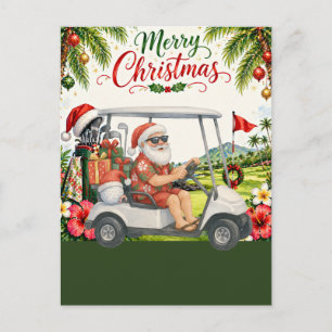 Golf Frohe Weihnachten Santa Golfer Strand Thema