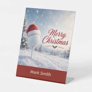 Golf Frohe Weihnachten Thema mit Golfball Sockelschild