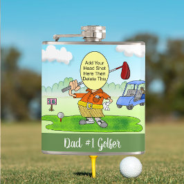 Golf Funny Cartoon Vinyl Wrapped Flask Flachmann