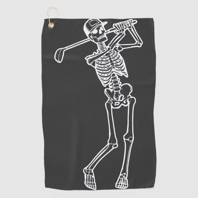 Golf Funny Golfspielen Skelett Golf spielen Golfer Golfhandtuch (Vorderseite)