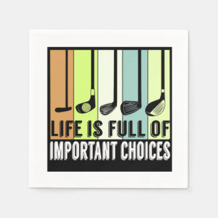 Golf Funny Life Chores Clubs Serviette