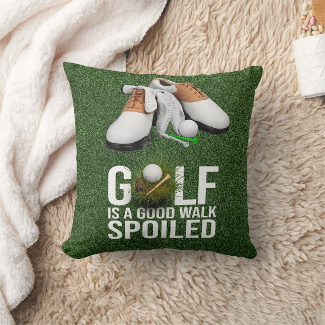 Golf Funny Sprichwort eat Schlaf Golf wiederholen Kissen (Decke)