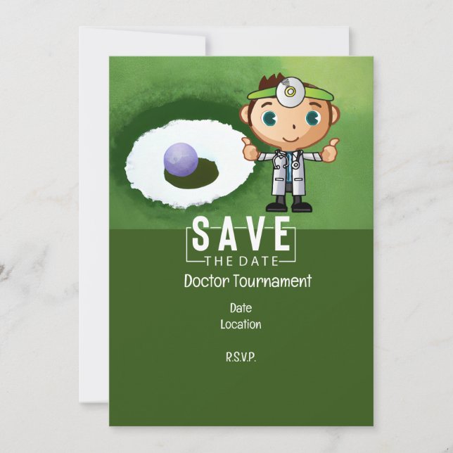 Golf für Doctor Golfer Party lustig Einladung (Vorderseite)